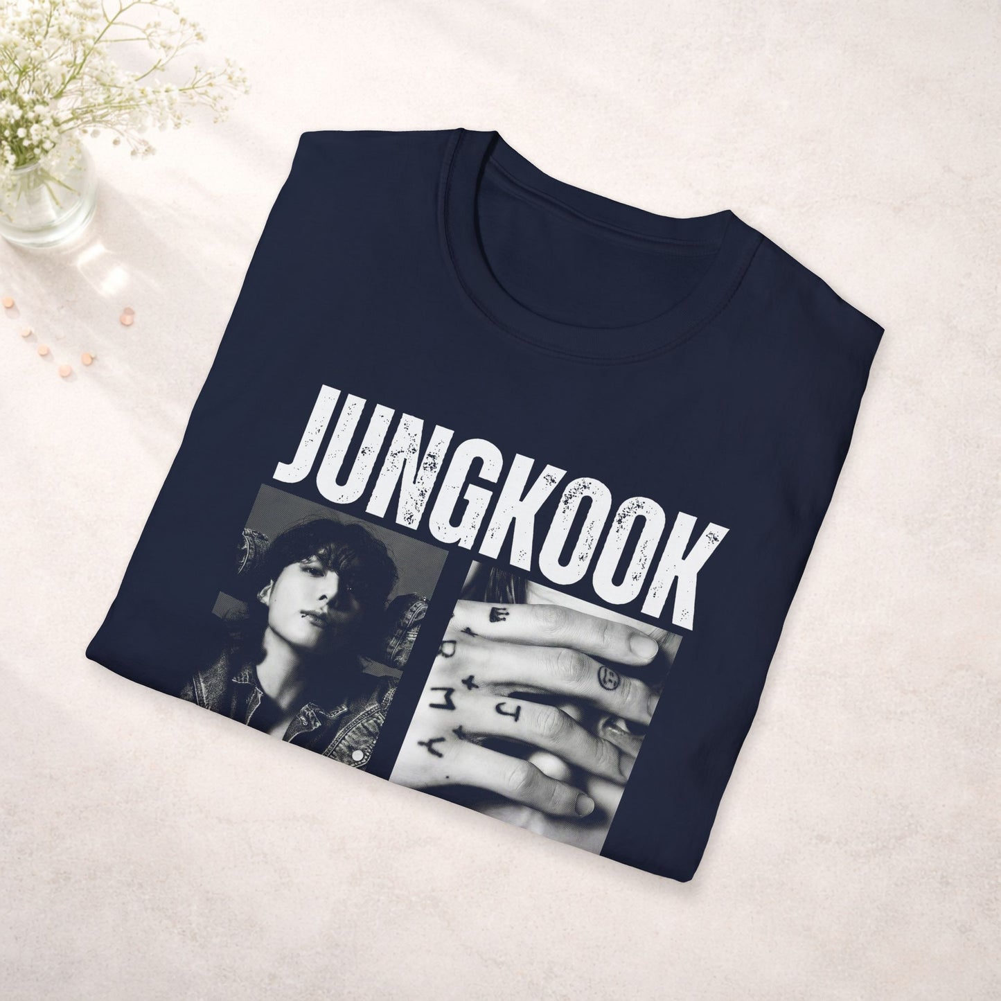 Jungkook Bts Shirt Minimal Tee, Jungkook Black White Graphic T Shirt, Kpop Fan Tee, Bts Merch Shirt, Army Gift, Unisex Softstyle