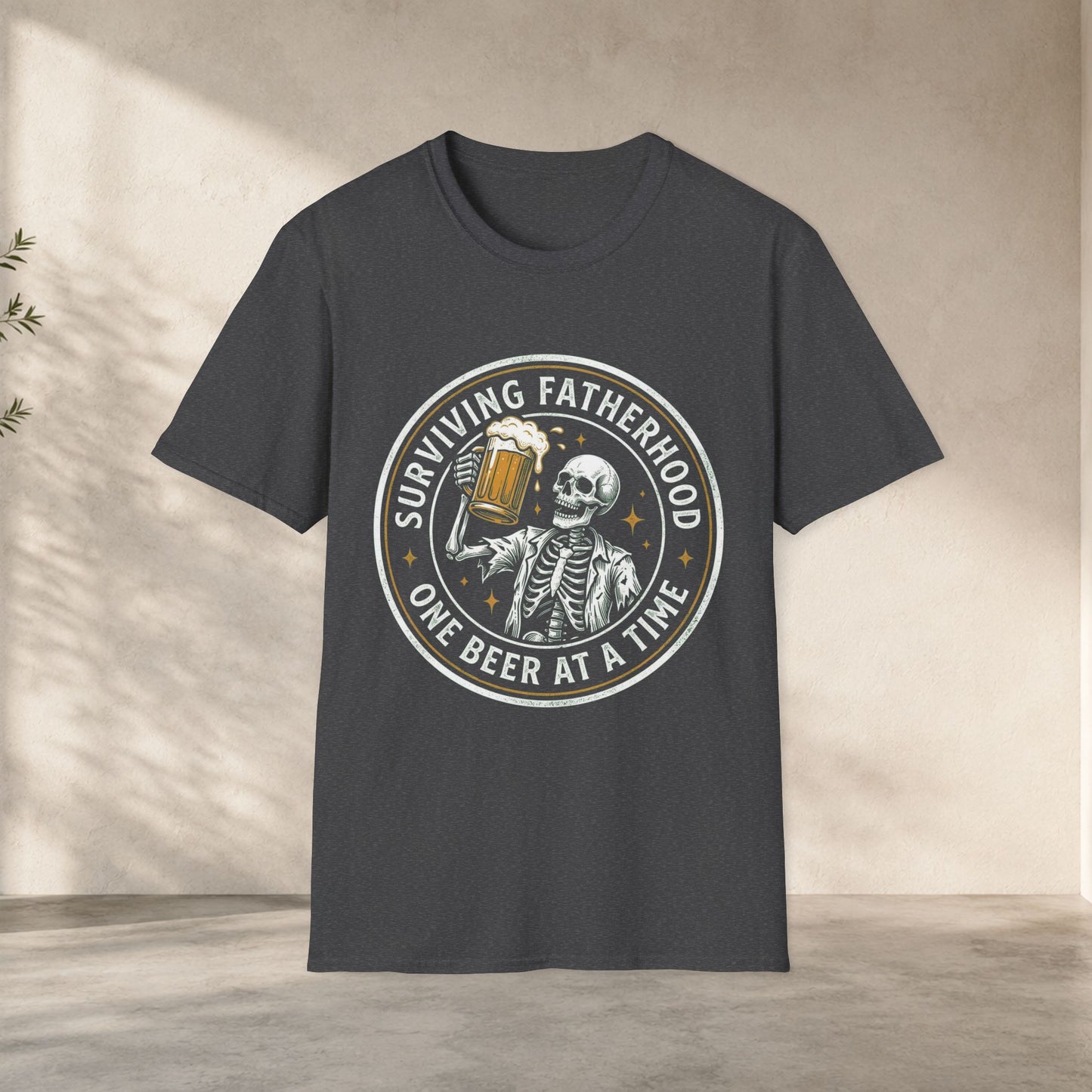 Surviving Fatherhood One Beer At A Time Shirt | Funny Dad Beer Tee