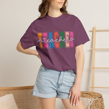 Retro Teacher Comfort Colors Shirt | Cute Teacher Gift Tee