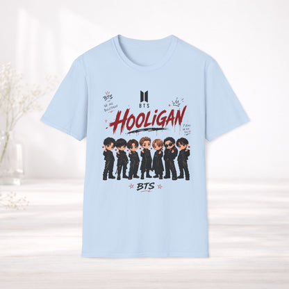 BTS Hooligan Shirt Kpop Graphic Tee, Bts World Tour Arirang Merch, Anime Style Bts Shirt, Army Gift, Unisex Softstyle T Shirt