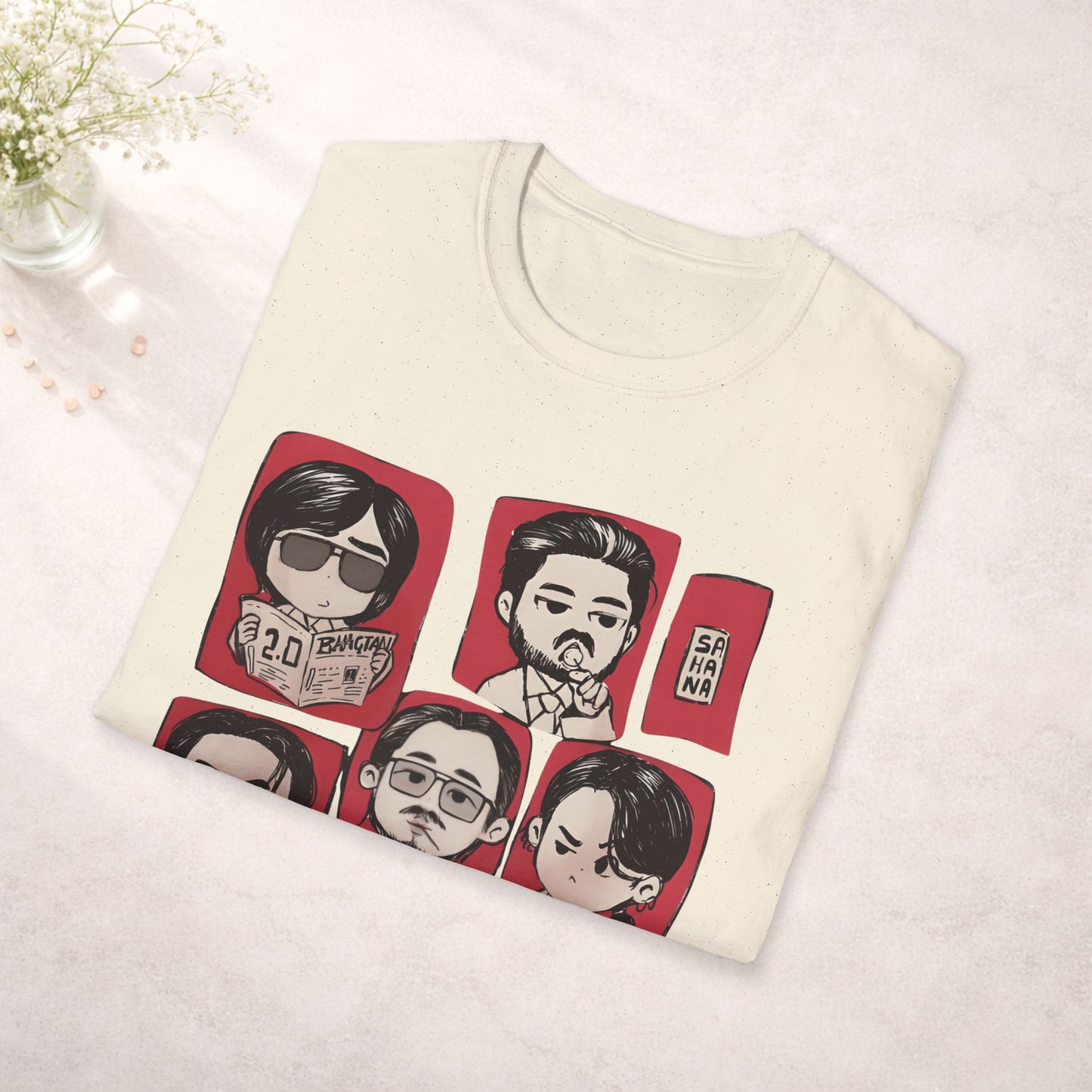 BTS Chibi Shirt Kpop Graphic Tee, Cute Bts Cartoon Shirt, Anime Style Bts Merch, Bts Tour 2026 Shirt, Army Gift, Unisex Tee
