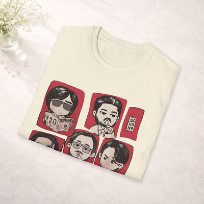 BTS Chibi Shirt Kpop Graphic Tee, Cute Bts Cartoon Shirt, Anime Style Bts Merch, Bts Tour 2026 Shirt, Army Gift, Unisex Tee