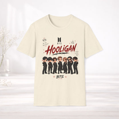 BTS Hooligan Shirt Kpop Graphic Tee, Bts World Tour Arirang Merch, Anime Style Bts Shirt, Army Gift, Unisex Softstyle T Shirt