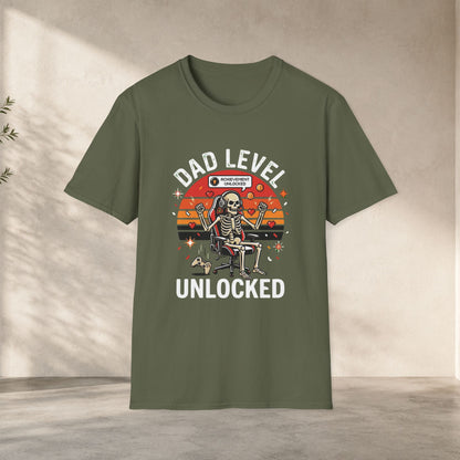 Dad Level Unlocked Shirt | Funny Gamer Dad Tee