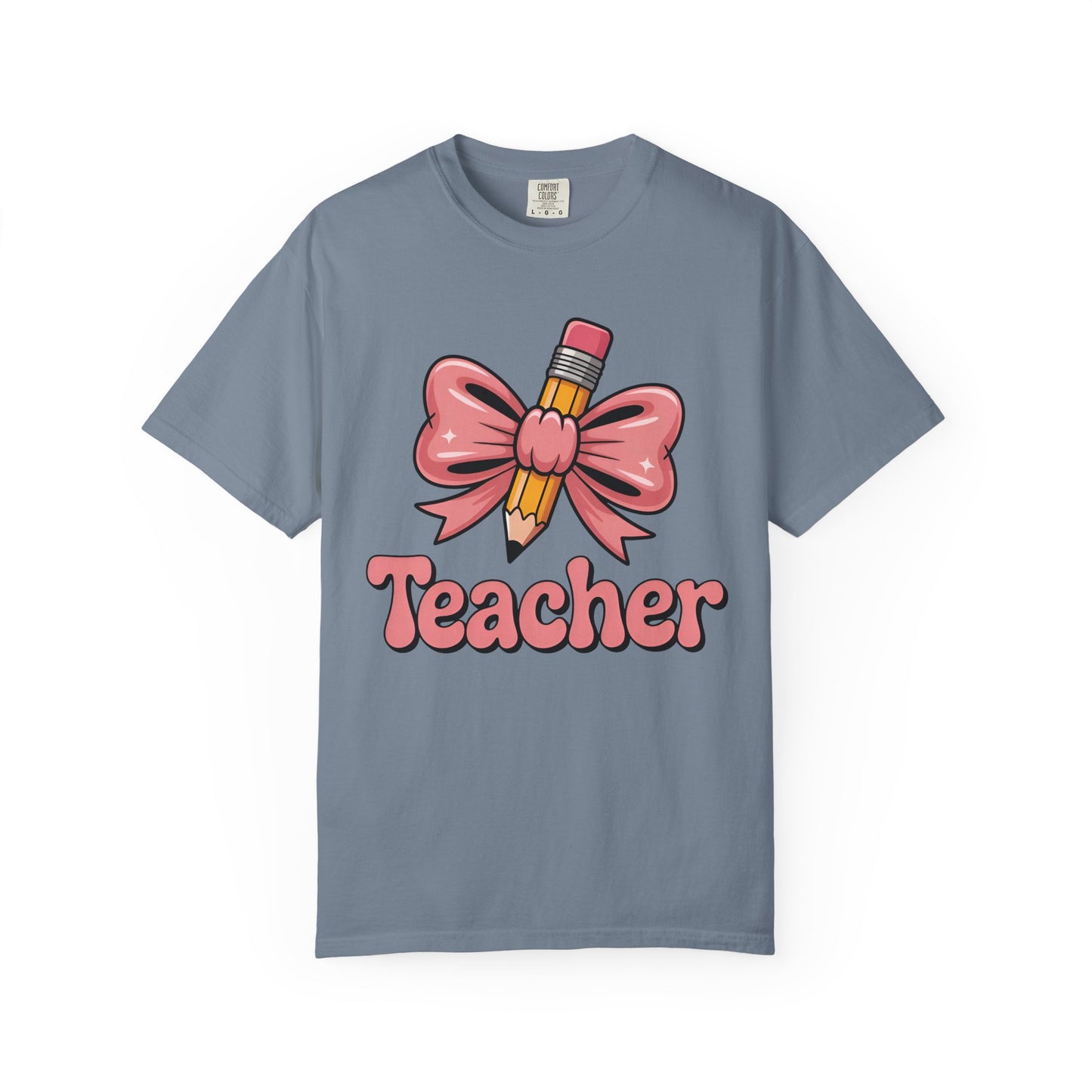Pink Teacher Bow Comfort Colors Shirt | Cute Teacher Gift
