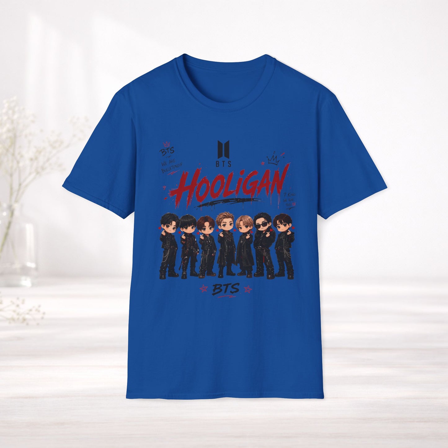 BTS Hooligan Shirt Kpop Graphic Tee, Bts World Tour Arirang Merch, Anime Style Bts Shirt, Army Gift, Unisex Softstyle T Shirt