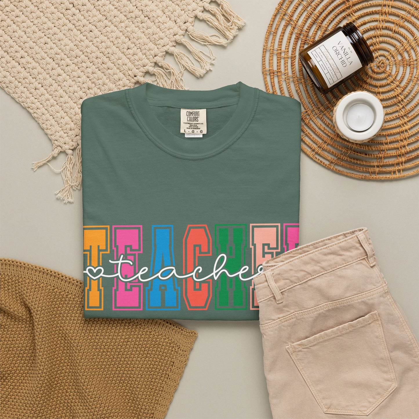 Retro Teacher Comfort Colors Shirt | Cute Teacher Gift Tee
