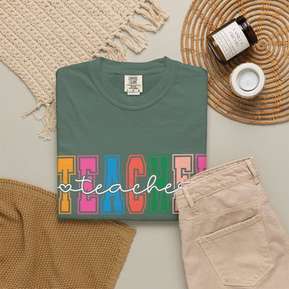 Retro Teacher Comfort Colors Shirt | Cute Teacher Gift Tee