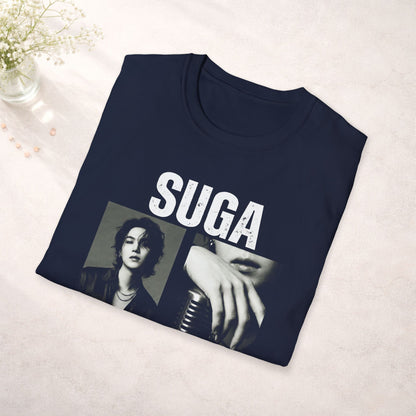 Suga Bts Shirt Minimal Tee, Suga Black White Graphic T Shirt, Kpop Fan Tee, Bts Merch Shirt, Army Gift, Unisex Softstyle