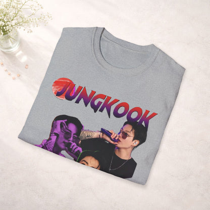 Jungkook Shirt BTS Collage Tee, Kpop Graphic T Shirt, Jungkook Fan Shirt, BTS Tour 2026 Merch, Kpop Streetwear Tee, Unisex Softstyle Gift