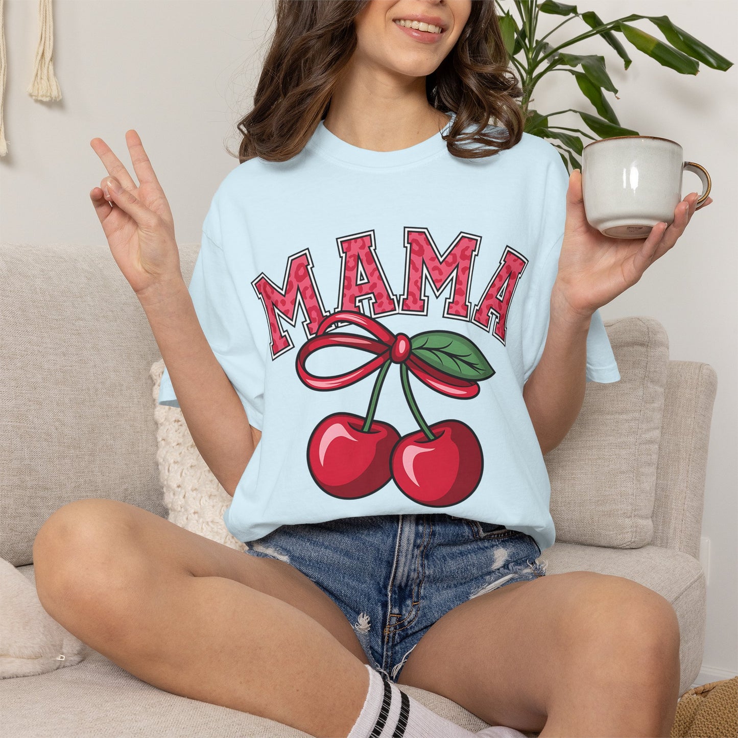 Pink Mama Cherry Shirt | Cute Coquette Mom Tee