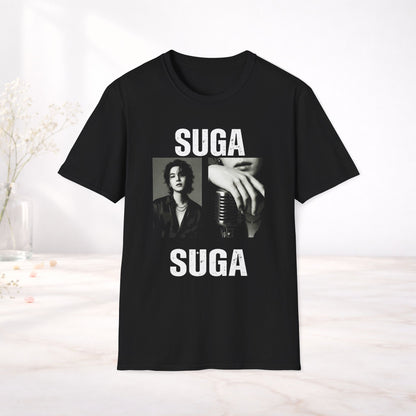 Suga Bts Shirt Minimal Tee, Suga Black White Graphic T Shirt, Kpop Fan Tee, Bts Merch Shirt, Army Gift, Unisex Softstyle