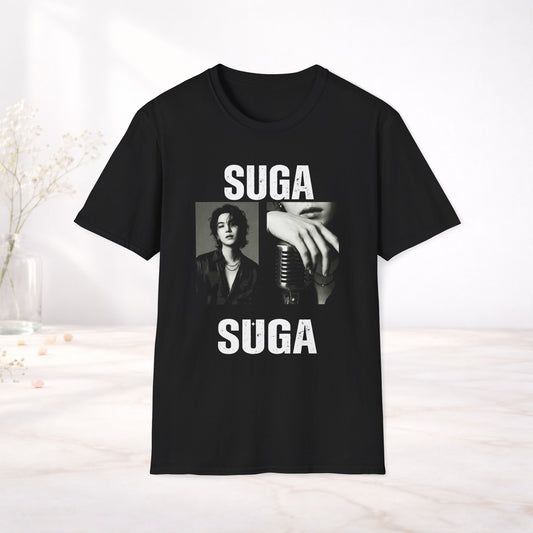 Suga Bts Shirt Minimal Tee, Suga Black White Graphic T Shirt, Kpop Fan Tee, Bts Merch Shirt, Army Gift, Unisex Softstyle