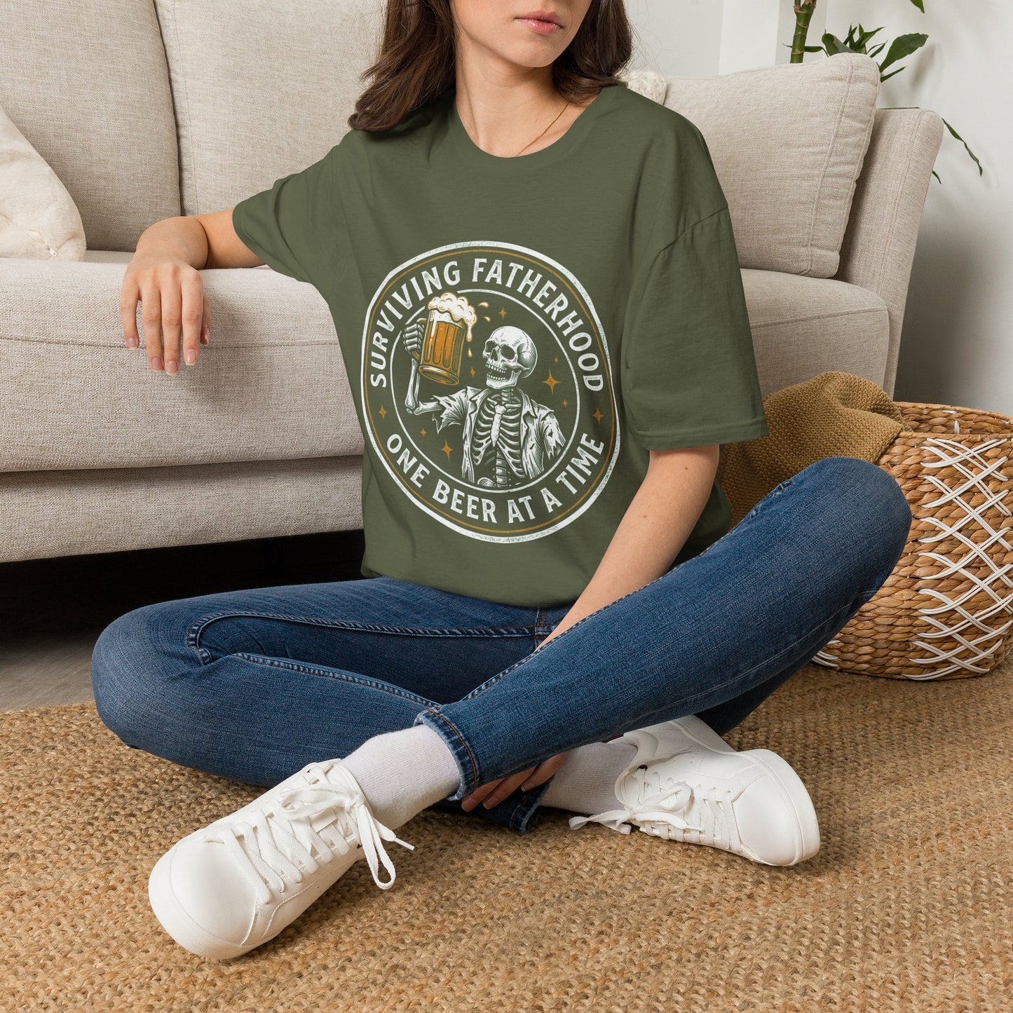 Surviving Fatherhood One Beer At A Time Shirt | Funny Dad Beer Tee