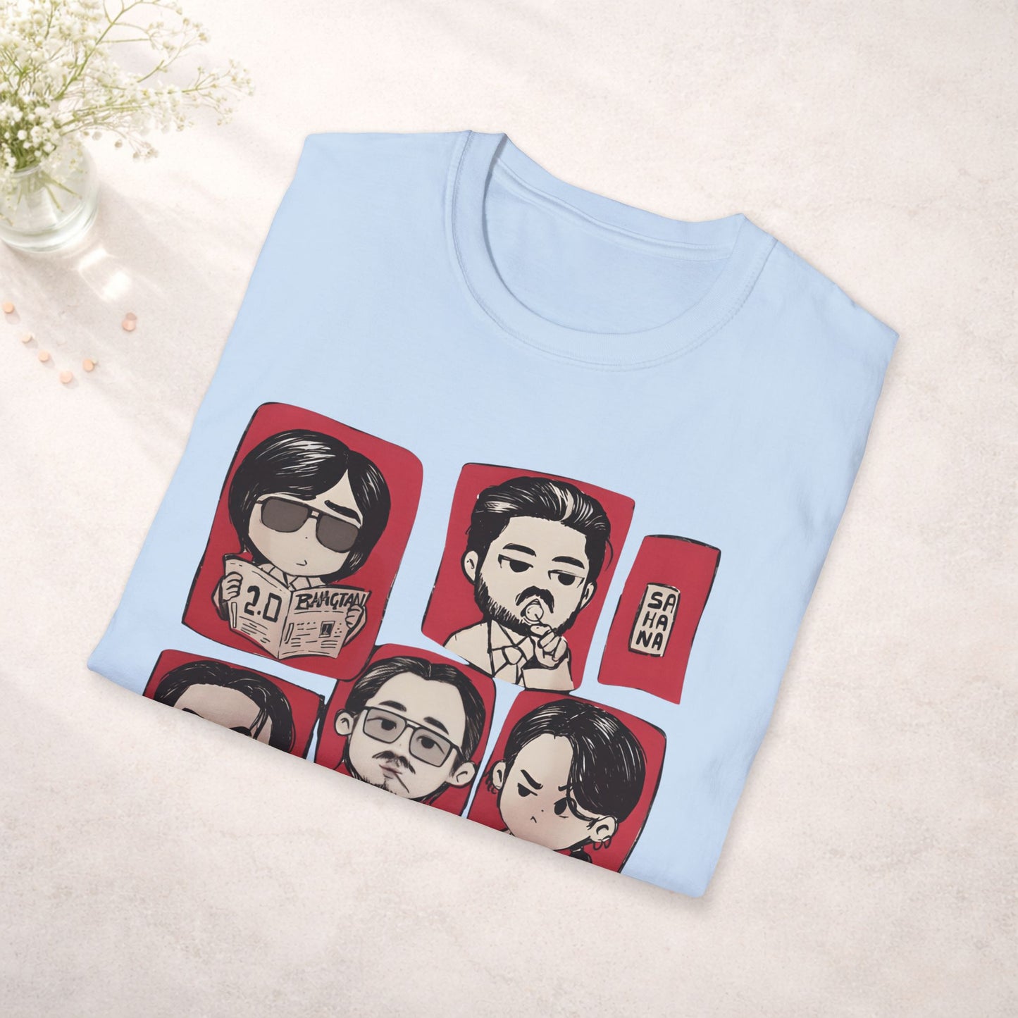 BTS Chibi Shirt Kpop Graphic Tee, Cute Bts Cartoon Shirt, Anime Style Bts Merch, Bts Tour 2026 Shirt, Army Gift, Unisex Tee