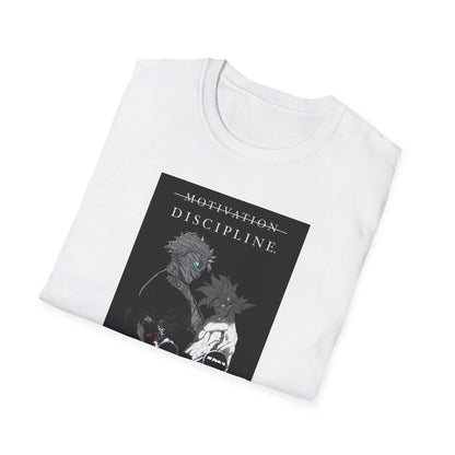 Anime Motivation Discipline Shirt, Manga Gym Workout Tee, Aesthetic Black White Anime Graphic Tee, Fitness Mindset Shirt, Streetwear Tee