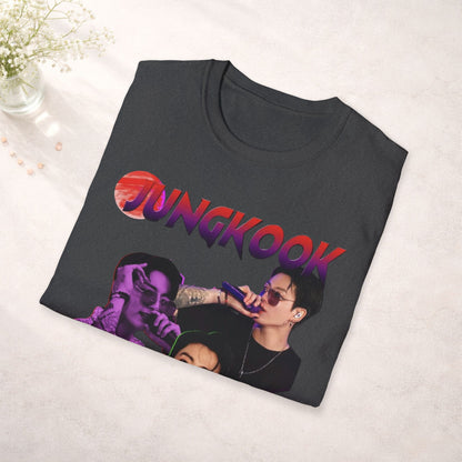 Jungkook Shirt BTS Collage Tee, Kpop Graphic T Shirt, Jungkook Fan Shirt, BTS Tour 2026 Merch, Kpop Streetwear Tee, Unisex Softstyle Gift
