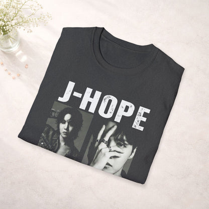J-HOPE Shirt J Hope Bts Shirt Minimal Tee, Jhope Black and White Graphic T Shirt, Kpop Fan Tee, Bts Merch Shirt, Army Gift, Unisex Softstyle