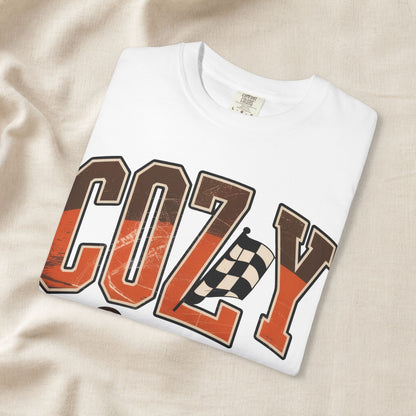 Cozy Season Comfort Colors 1717 Fall Racing Graphic T-Shirt graphic tee for race fan gift enthusiasts - must-have collector