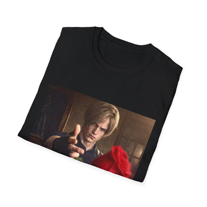 Leon Kennedy Flower Shirt, Resident Evil Aesthetic Tee, Leon S Kennedy Rose Gift, RE Fan Art T-Shirt, Biohazard Romantic Design, Capcom