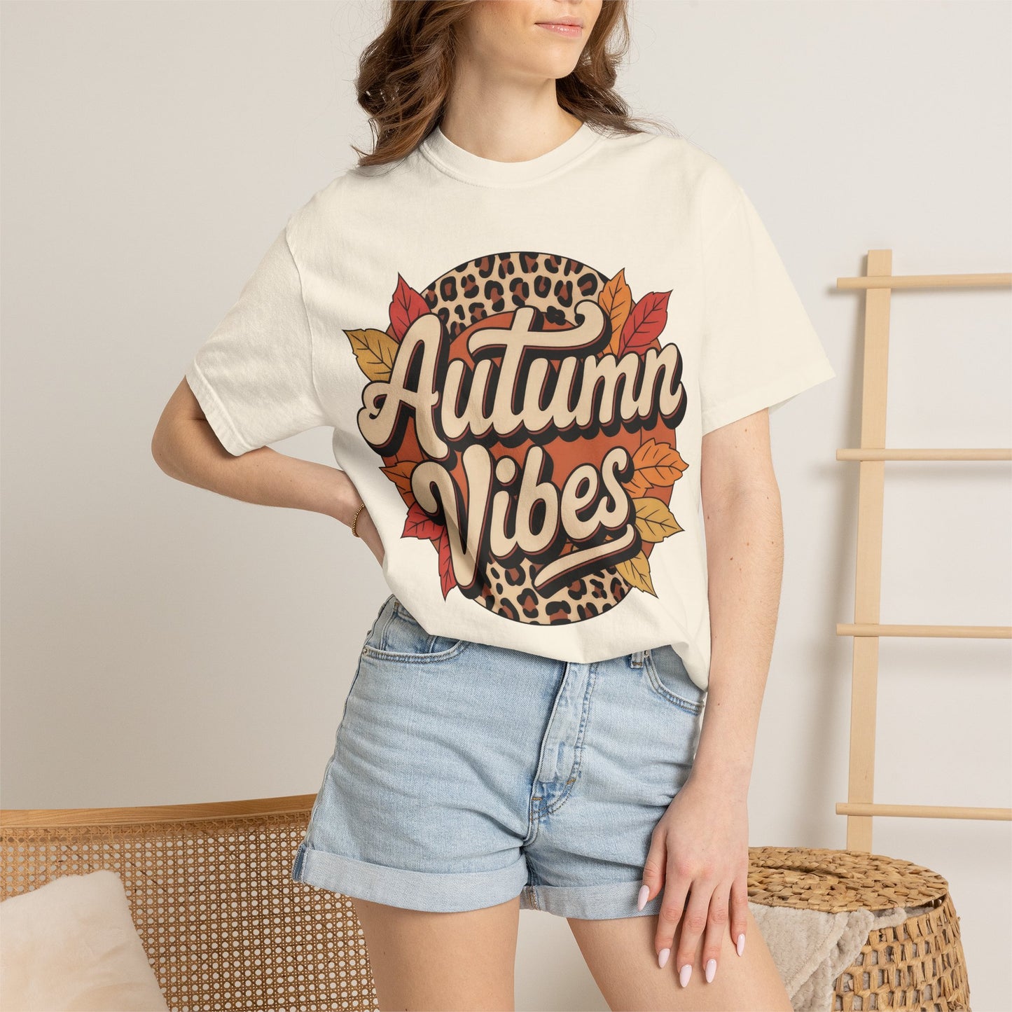 Autumn Vibes Comfort Colors 1717 T-Shirt – Cozy Fall Leaves Graphic Tee shirt for fall aesthetic season - versatile wardrobe