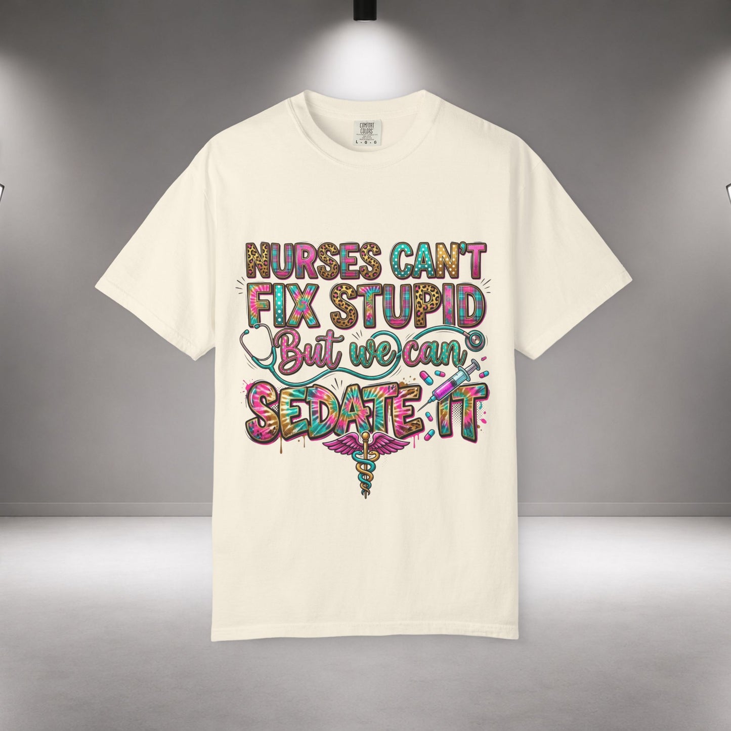 Premium quality Funny Nurse Shirt Nurses Can't Fix Stupid But We Can Sedate It, Sarcastic RN Tee, ER Nurse Gift, ICU Nurse