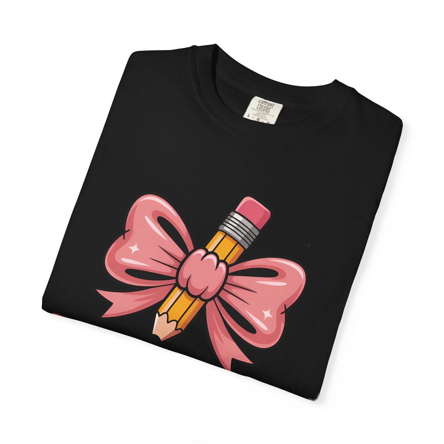 Pink Teacher Bow Comfort Colors Shirt | Cute Teacher Gift
