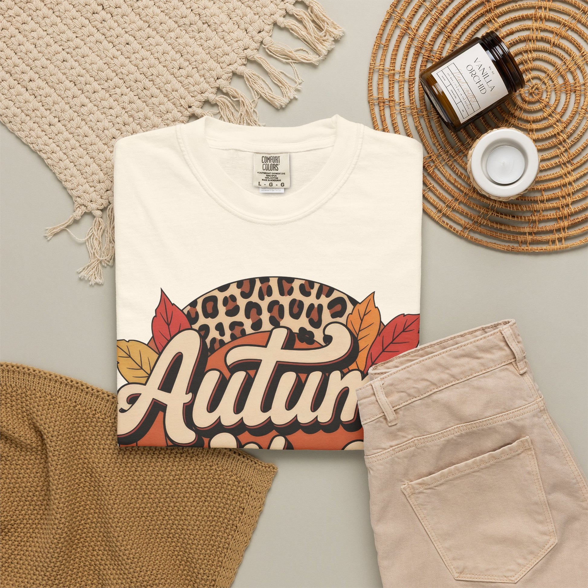 Autumn Vibes Comfort Colors 1717 T-Shirt – Cozy Fall Leaves Graphic Tee fall gift women graphic graphic tee - eye-catching