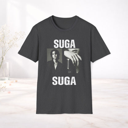 Suga Bts Shirt Minimal Tee, Suga Black White Graphic T Shirt, Kpop Fan Tee, Bts Merch Shirt, Army Gift, Unisex Softstyle