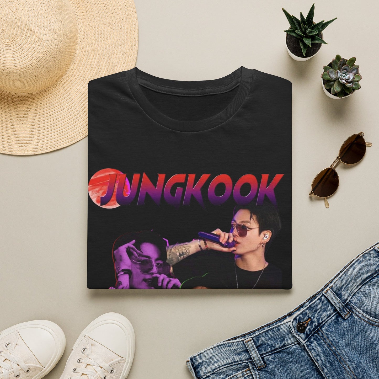 Jungkook Shirt BTS Collage Tee, Kpop Graphic T Shirt, Jungkook Fan Shirt, BTS Tour 2026 Merch, Kpop Streetwear Tee, Unisex Softstyle Gift