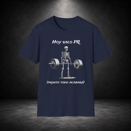 Hoy Saco PR Shirt, Funny Spanish Gym Shirt, Powerlifting Meme Tee, Deadlift Skeleton T Shirt, Latino Fitness Shirt, Gym Bro