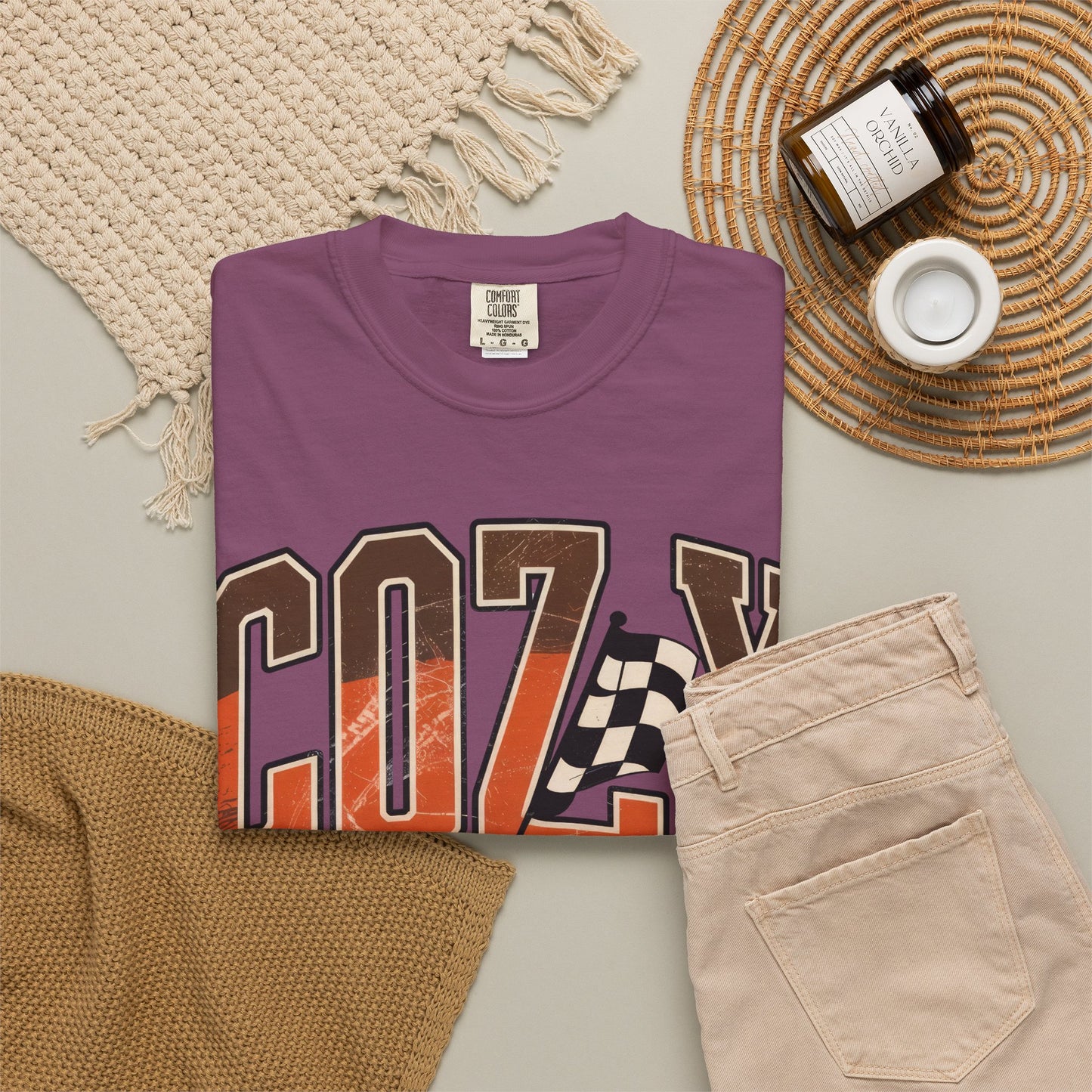 Cozy Season Comfort Colors 1717 Fall Racing Graphic T-Shirt shirt gift idea for race day tee lovers - thoughtful unique