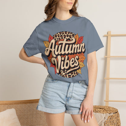 Autumn Vibes Comfort Colors 1717 T-Shirt – Cozy Fall Leaves Graphic Tee shirt gift idea for pumpkin season lovers