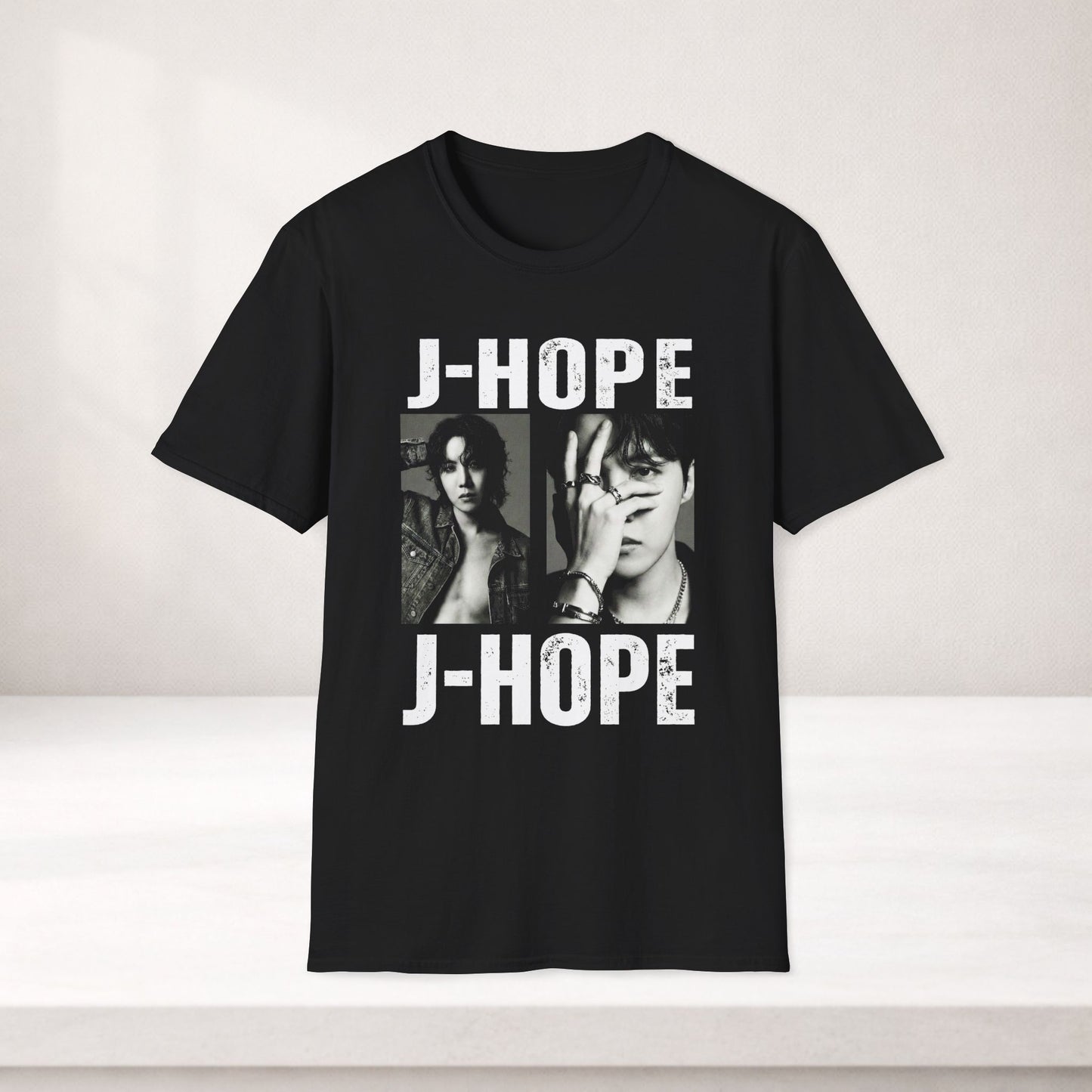 J-HOPE Shirt J Hope Bts Shirt Minimal Tee, Jhope Black and White Graphic T Shirt, Kpop Fan Tee, Bts Merch Shirt, Army Gift, Unisex Softstyle