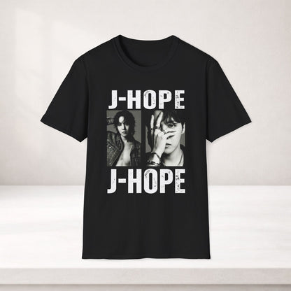 J-HOPE Shirt J Hope Bts Shirt Minimal Tee, Jhope Black and White Graphic T Shirt, Kpop Fan Tee, Bts Merch Shirt, Army Gift, Unisex Softstyle