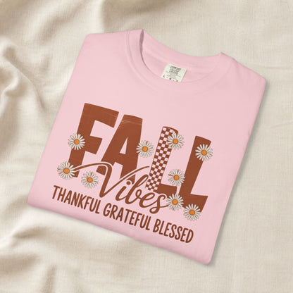 daisy shirt aesthetic Fall Vibes Shirt, Thankful Grateful Blessed Shirt, Autumn Daisy Shirt, Comfort Colors Fall Tee