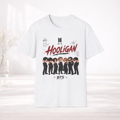 BTS Hooligan Shirt Kpop Graphic Tee, Bts World Tour Arirang Merch, Anime Style Bts Shirt, Army Gift, Unisex Softstyle T Shirt