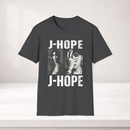 J-HOPE Shirt J Hope Bts Shirt Minimal Tee, Jhope Black and White Graphic T Shirt, Kpop Fan Tee, Bts Merch Shirt, Army Gift, Unisex Softstyle
