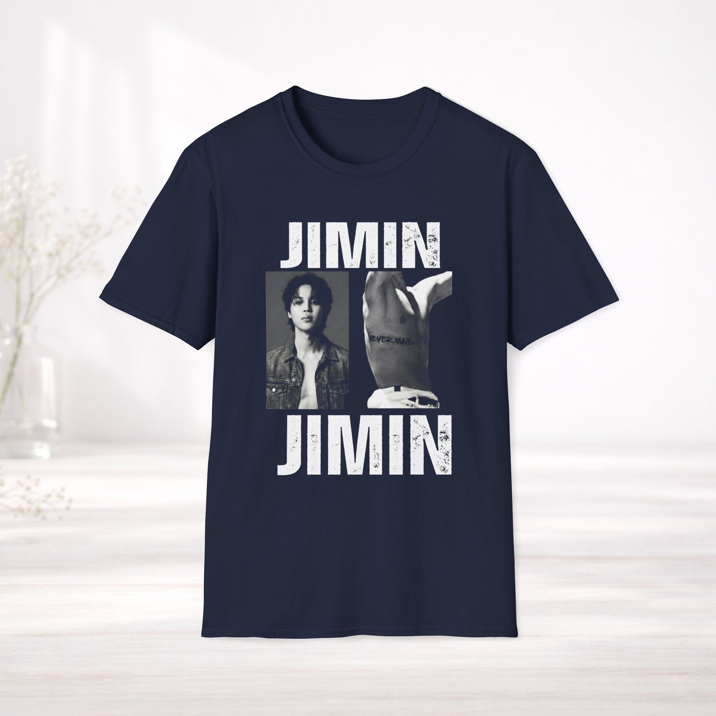 Jimin BTS Shirt Minimal Tee, Jimin Black White Graphic T Shirt, Kpop Fan Shirt, BTS Jimin Merch, Army Gift, Unisex Softstyle Tee