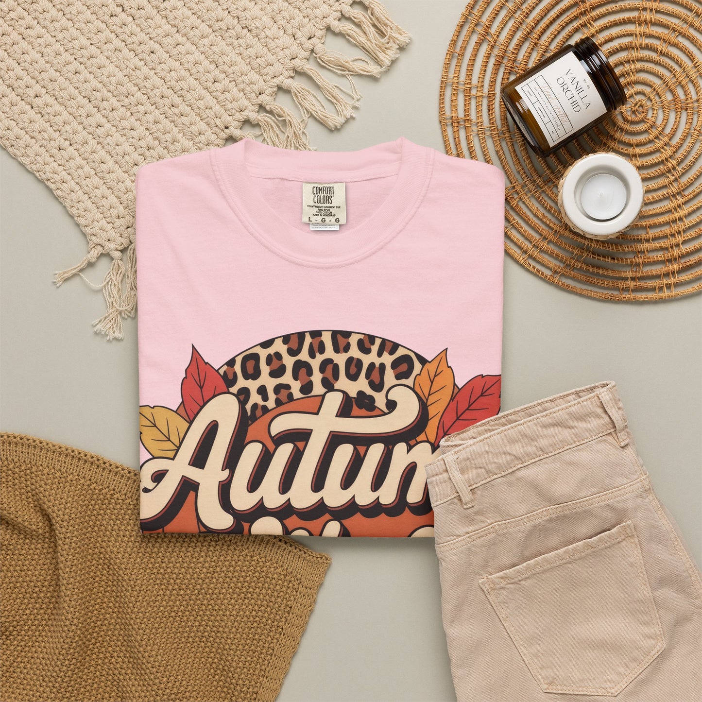 Comfortable unisex Autumn Vibes Comfort Colors 1717 T-Shirt – Cozy Fall Leaves Graphic Tee graphic tee - flattering fall