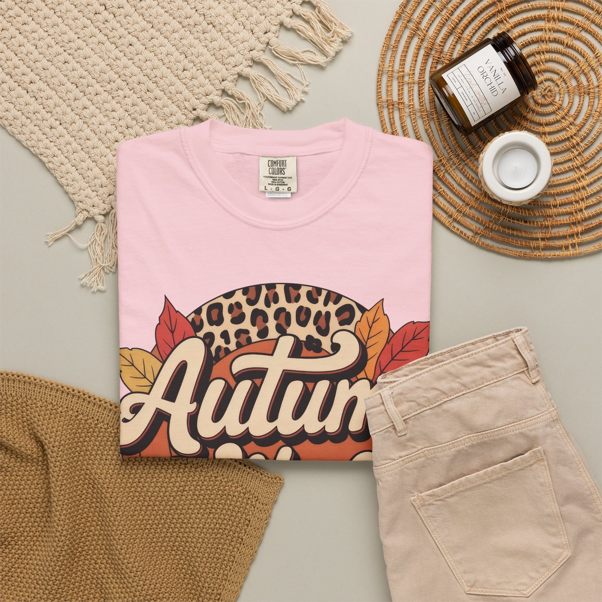 Comfortable unisex Autumn Vibes Comfort Colors 1717 T-Shirt – Cozy Fall Leaves Graphic Tee graphic tee - flattering fall