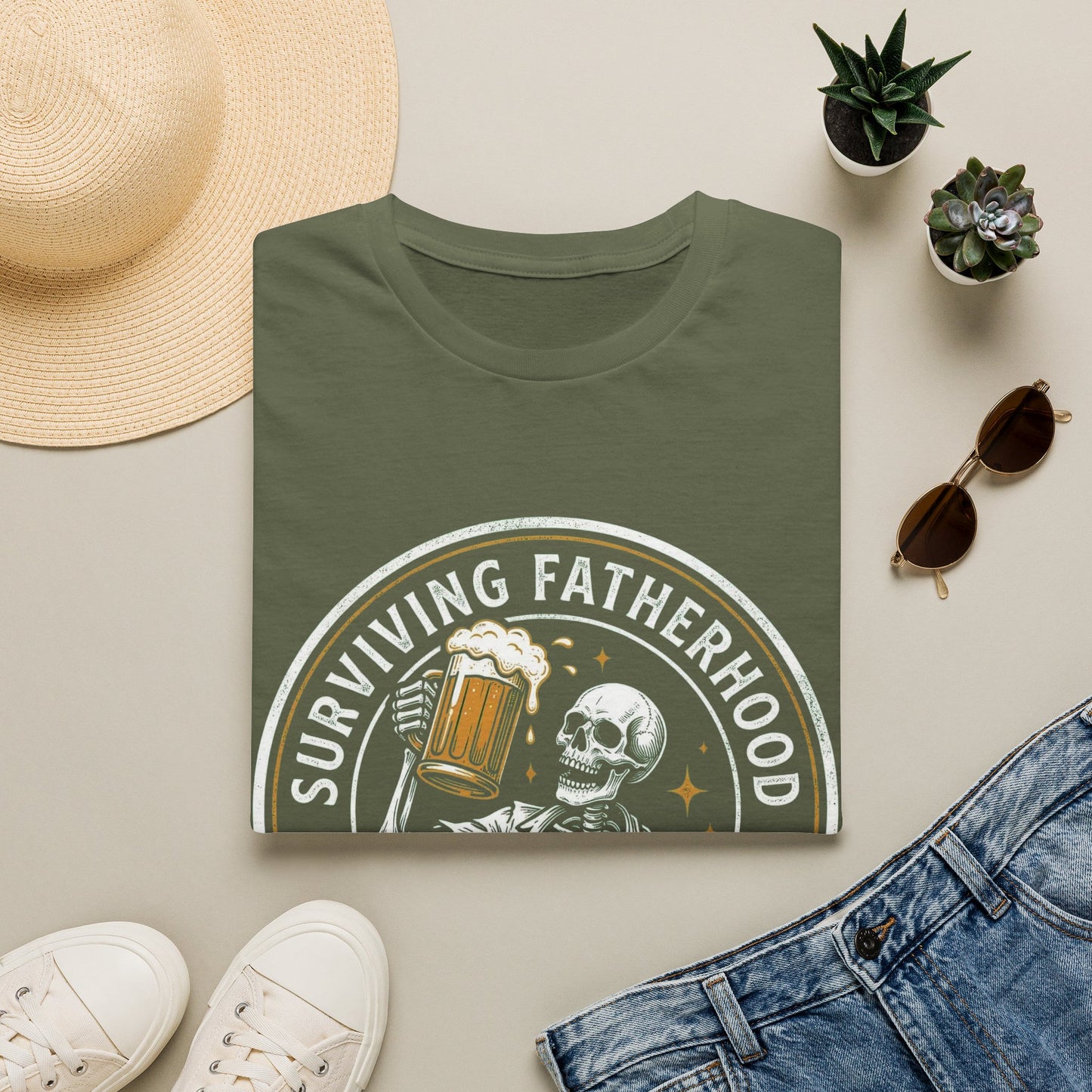 Surviving Fatherhood One Beer At A Time Shirt | Funny Dad Beer Tee