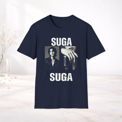 Suga Bts Shirt Minimal Tee, Suga Black White Graphic T Shirt, Kpop Fan Tee, Bts Merch Shirt, Army Gift, Unisex Softstyle