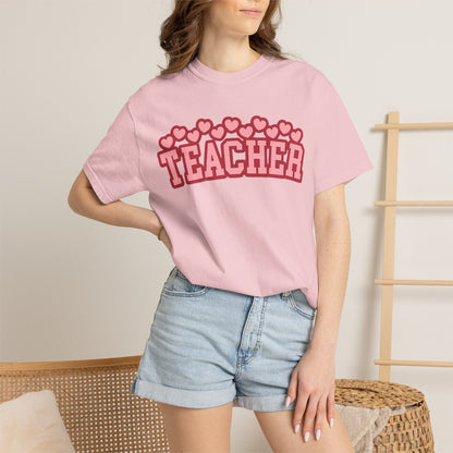 Teacher Heart Shirt | Cute Pink Teacher Tee
