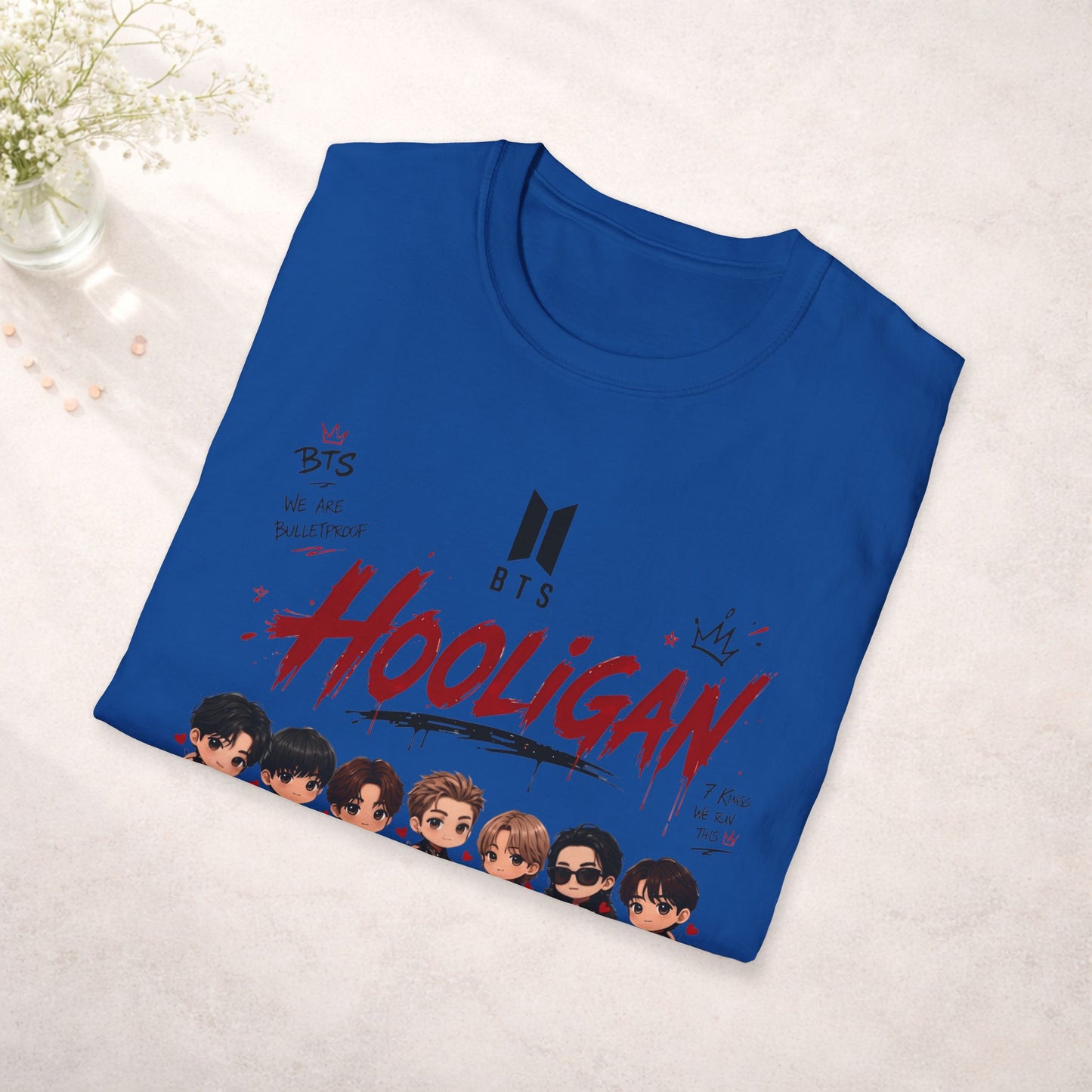 BTS Hooligan Shirt Kpop Graphic Tee, Bts World Tour Arirang Merch, Anime Style Bts Shirt, Army Gift, Unisex Softstyle T Shirt