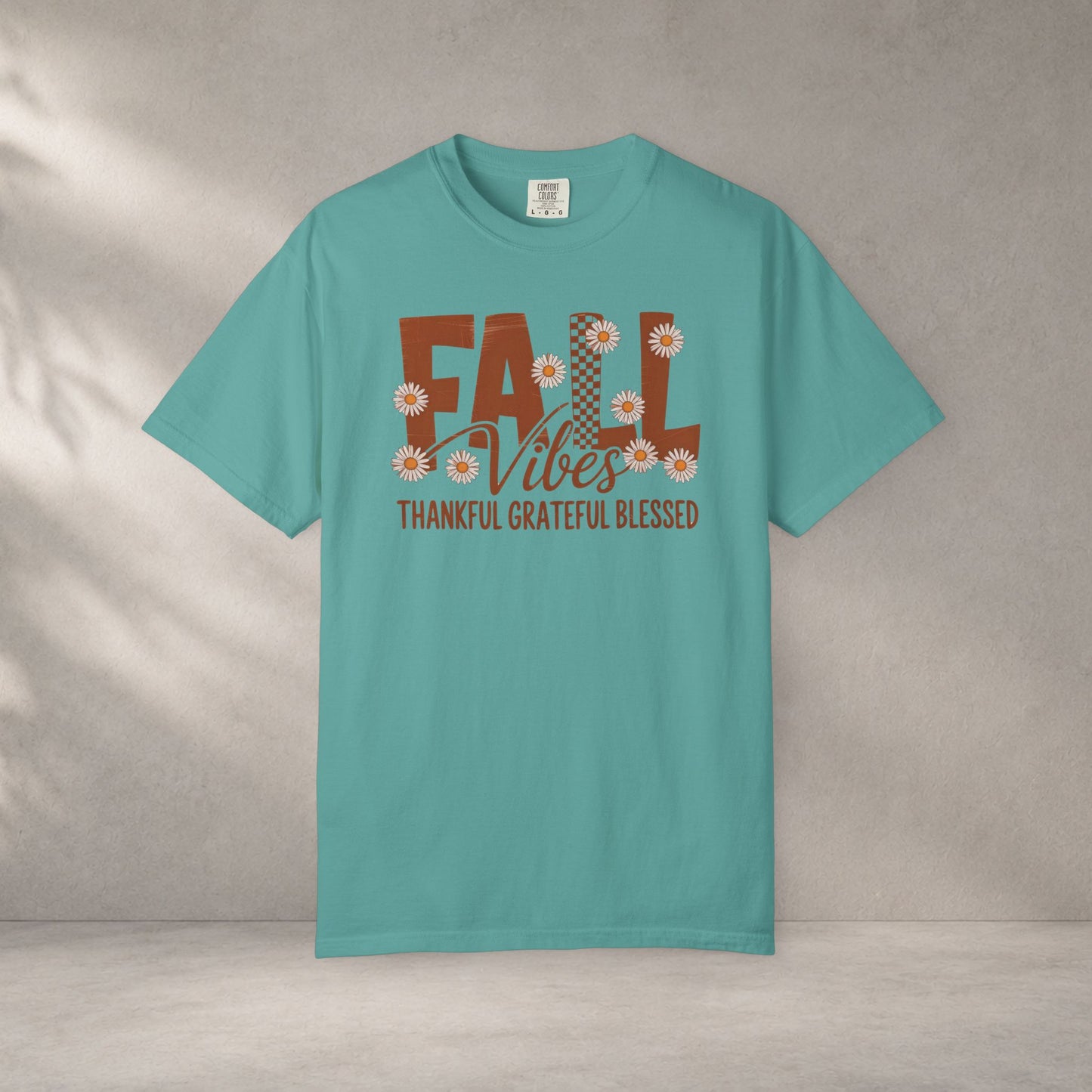 Premium quality Fall Vibes Shirt, Thankful Grateful Blessed Shirt, Autumn Daisy Shirt, Comfort Colors Fall Tee, Thanksgiving