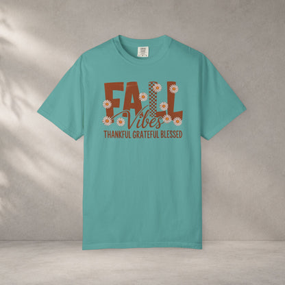 Premium quality Fall Vibes Shirt, Thankful Grateful Blessed Shirt, Autumn Daisy Shirt, Comfort Colors Fall Tee, Thanksgiving