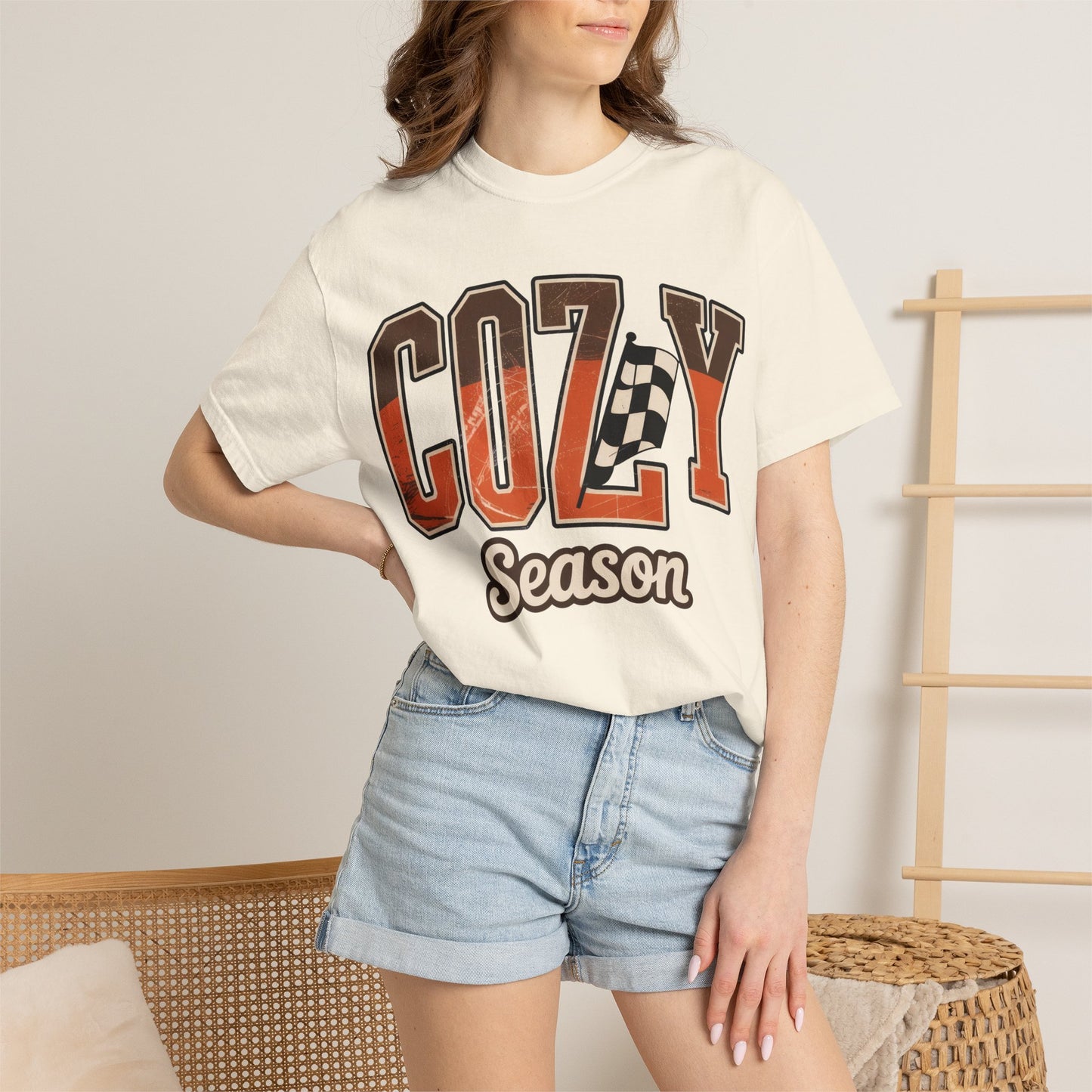 Cozy Season Comfort Colors 1717 Fall Racing Graphic T-Shirt apparel gift idea for cozy autumn shirt lovers - thoughtful