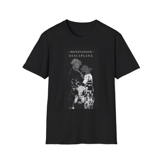 Anime Motivation Discipline Shirt, Manga Gym Workout Tee, Aesthetic Black White Anime Graphic Tee, Fitness Mindset Shirt, Streetwear Tee