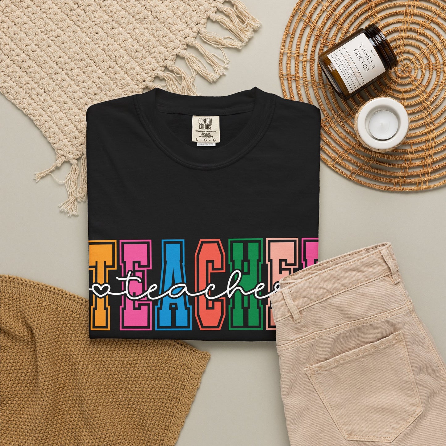 Retro Teacher Comfort Colors Shirt | Cute Teacher Gift Tee